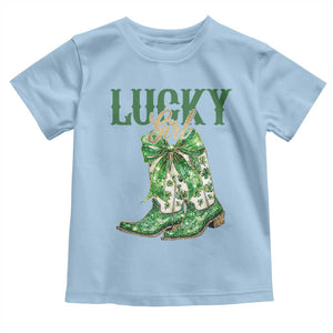 Lucky Cowgirl Toddler T Shirt Western Irish Cowboy St Patrick Day TS14 Light Blue Print Your Wear