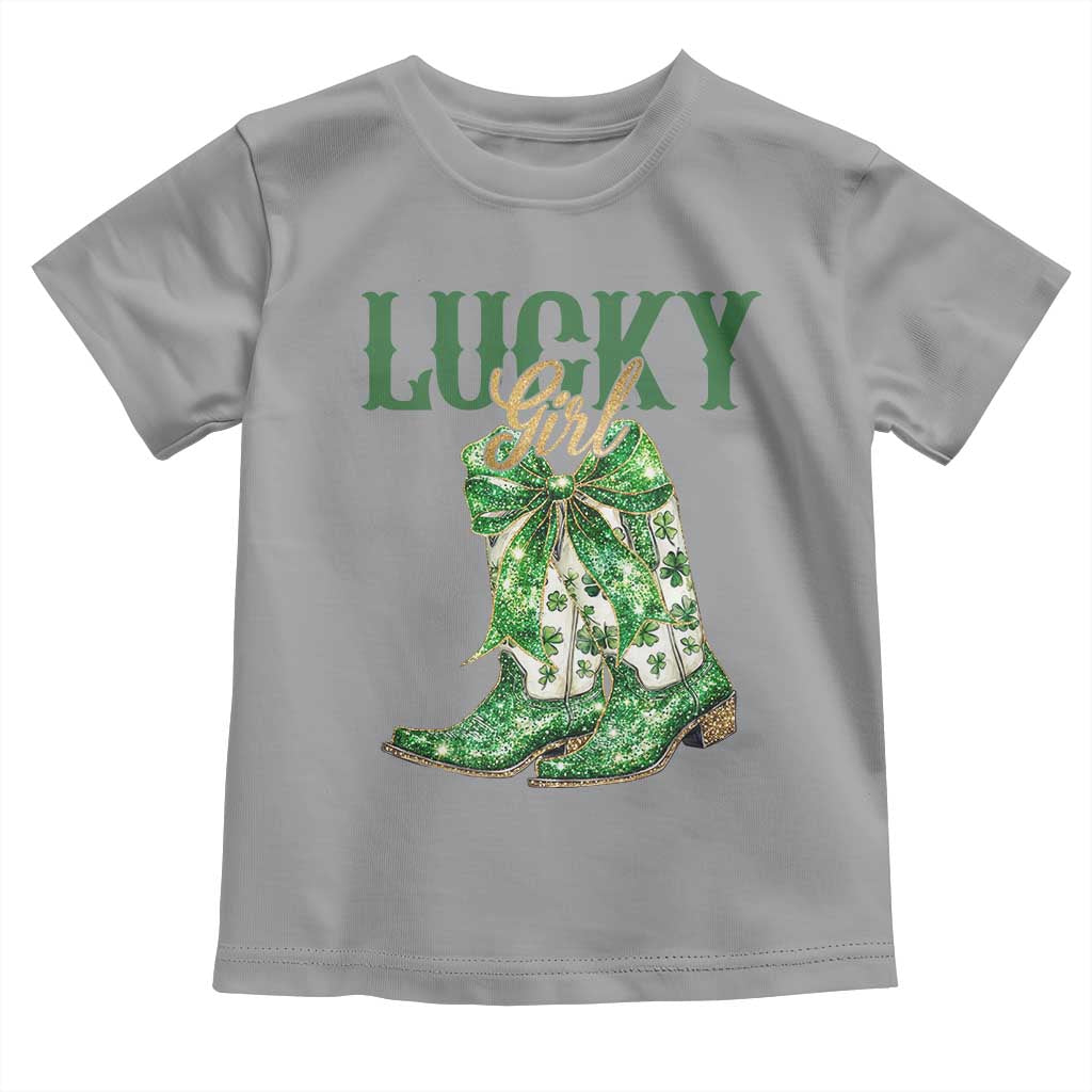 Lucky Cowgirl Toddler T Shirt Western Irish Cowboy St Patrick Day TS14 Sport Gray Print Your Wear