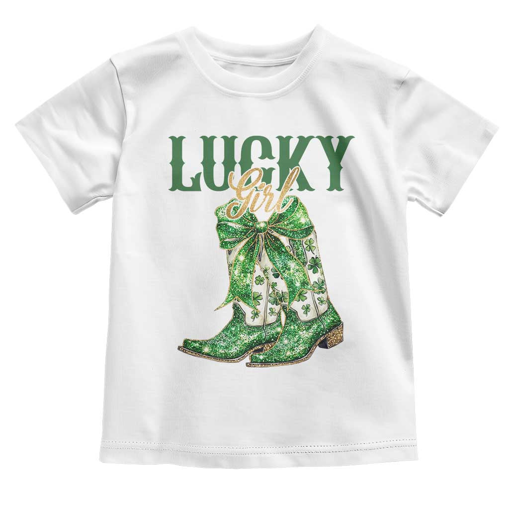 Lucky Cowgirl Toddler T Shirt Western Irish Cowboy St Patrick Day TS14 White Print Your Wear