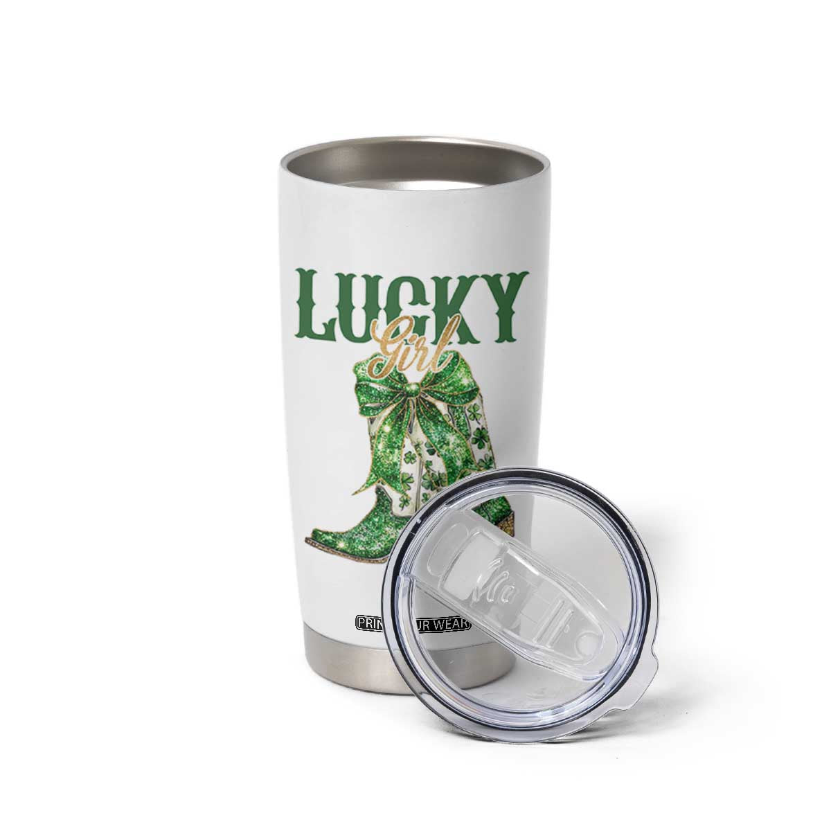 Lucky Cowgirl Tumbler Cup Western Irish Cowboy St Patrick Day TS14 Print Your Wear