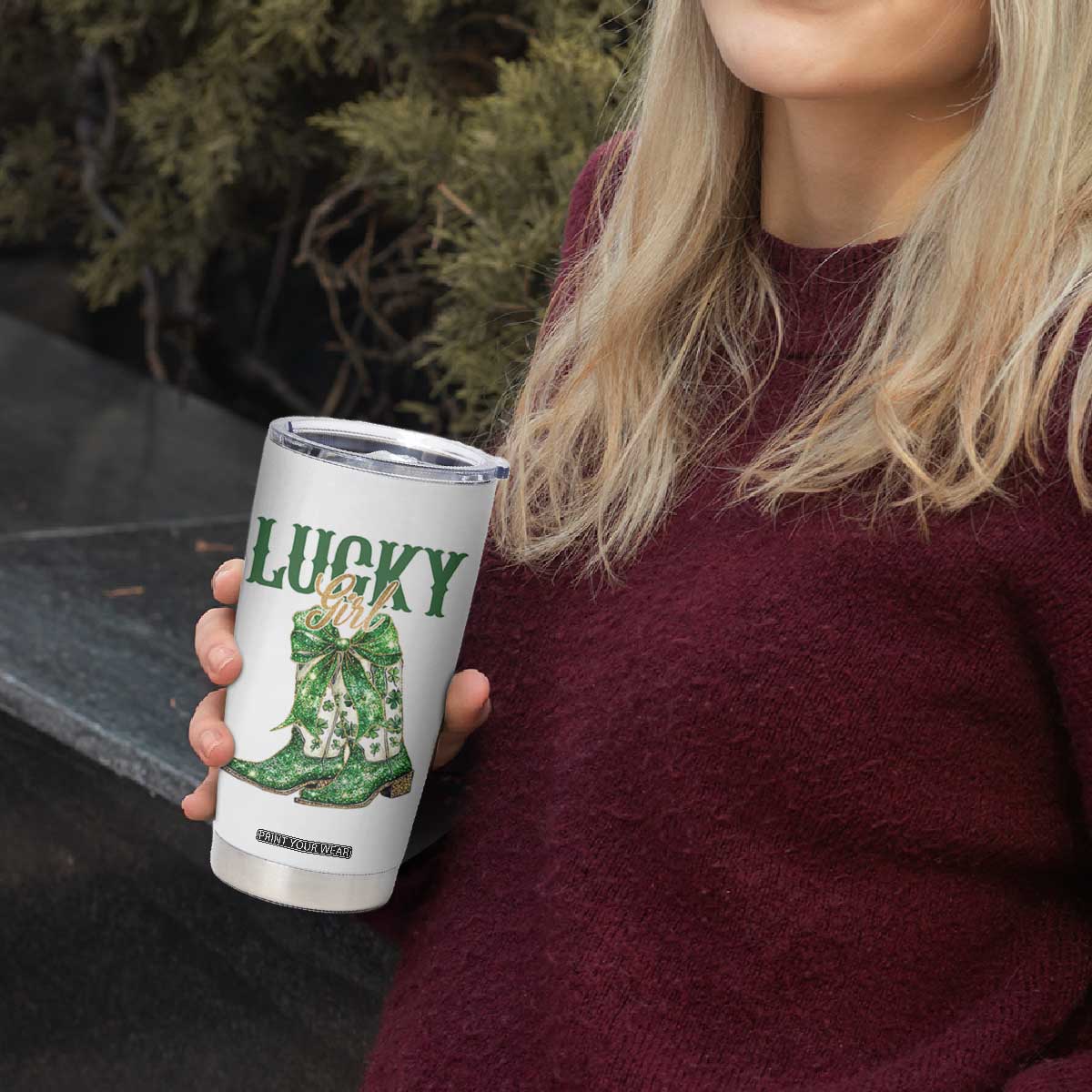 Lucky Cowgirl Tumbler Cup Western Irish Cowboy St Patrick Day TS14 Print Your Wear