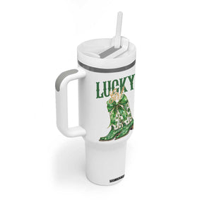 Lucky Cowgirl Tumbler With Handle Western Irish Cowboy St Patrick Day TS14 Print Your Wear