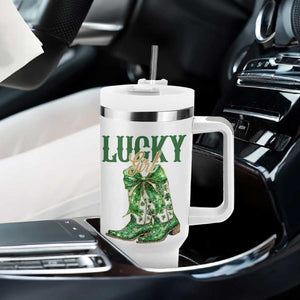 Lucky Cowgirl Tumbler With Handle Western Irish Cowboy St Patrick Day TS14 Print Your Wear