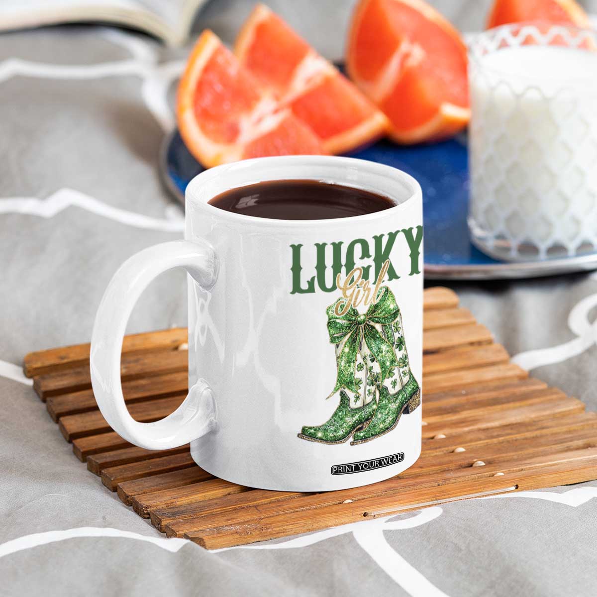 Lucky Cowgirl Coffee Mug Western Irish Cowboy St Patrick Day TS14 Print Your Wear