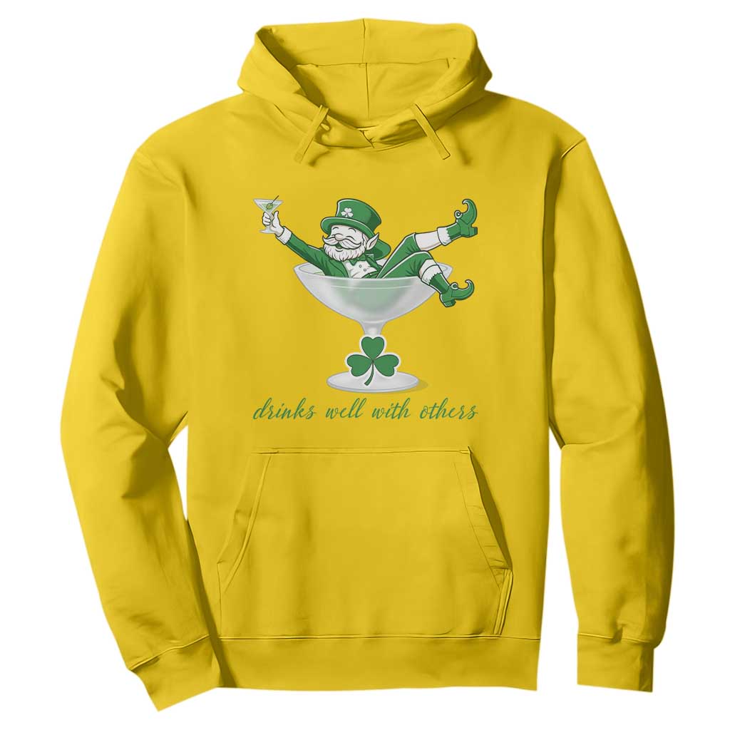 Drink Well With Others Hoodie Funny Leprechaun Drinking Green Beer Shamrock TS14 Daisy Print Your Wear