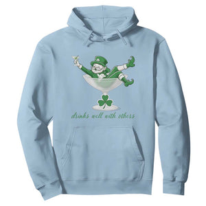 Drink Well With Others Hoodie Funny Leprechaun Drinking Green Beer Shamrock TS14 Light Blue Print Your Wear