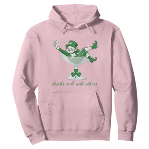 Drink Well With Others Hoodie Funny Leprechaun Drinking Green Beer Shamrock TS14 Light Pink Print Your Wear