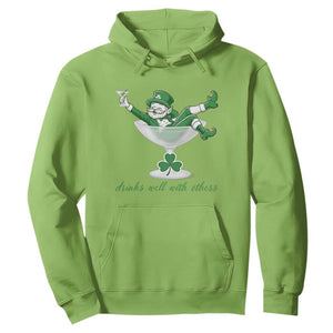 Drink Well With Others Hoodie Funny Leprechaun Drinking Green Beer Shamrock TS14 Lime Print Your Wear