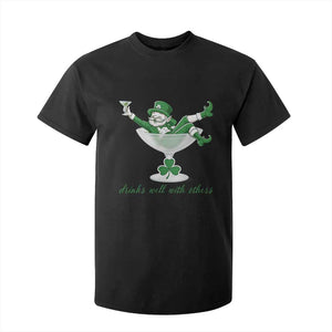 Drink Well With Others T Shirt For Kid Funny Leprechaun Drinking Green Beer Shamrock TS14 Black Print Your Wear