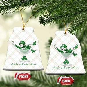 Drink Well With Others Ceramic Ornament Funny Leprechaun Drinking Green Beer Shamrock TS14 Print Your Wear