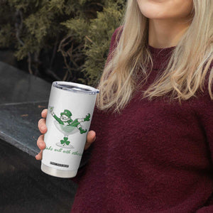 Drink Well With Others Tumbler Cup Funny Leprechaun Drinking Green Beer Shamrock TS14 Print Your Wear