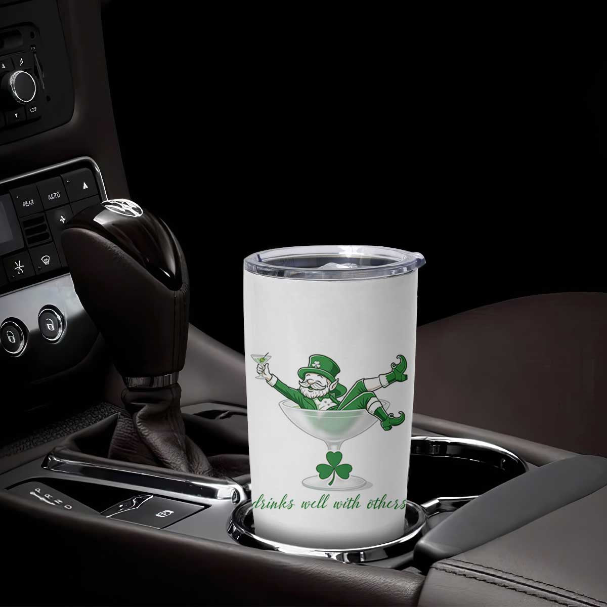 Drink Well With Others Tumbler Cup Funny Leprechaun Drinking Green Beer Shamrock TS14 Print Your Wear