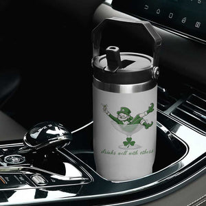 Drink Well With Others Flip Straw Tumbler Funny Leprechaun Drinking Green Beer Shamrock TS14 Print Your Wear
