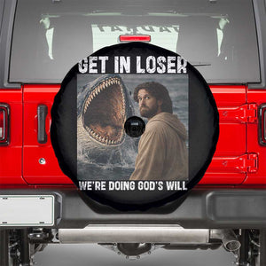 Get In Loser We're Doing God's Will Spare Tire Cover Funny Christian Quote TS14 Black Print Your Wear