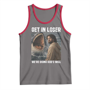 Get In Loser We're Doing God's Will Tank Top Funny Christian Quote TS14 Deep Heather Red Print Your Wear
