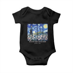 He is Risen Baby Onesie Christian Easter Starry Night Van Gogh TS14 Black Print Your Wear