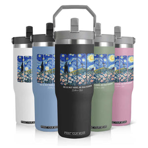He is Risen Flip Straw Tumbler Christian Easter Starry Night Van Gogh TS14 Print Your Wear