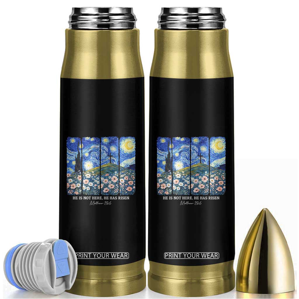 He is Risen Bullet Tumbler Christian Easter Starry Night Van Gogh TS14 Black Print Your Wear