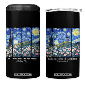 He is Risen 4 in 1 Can Cooler Tumbler Christian Easter Starry Night Van Gogh TS14 One Size: 16 oz Black Print Your Wear