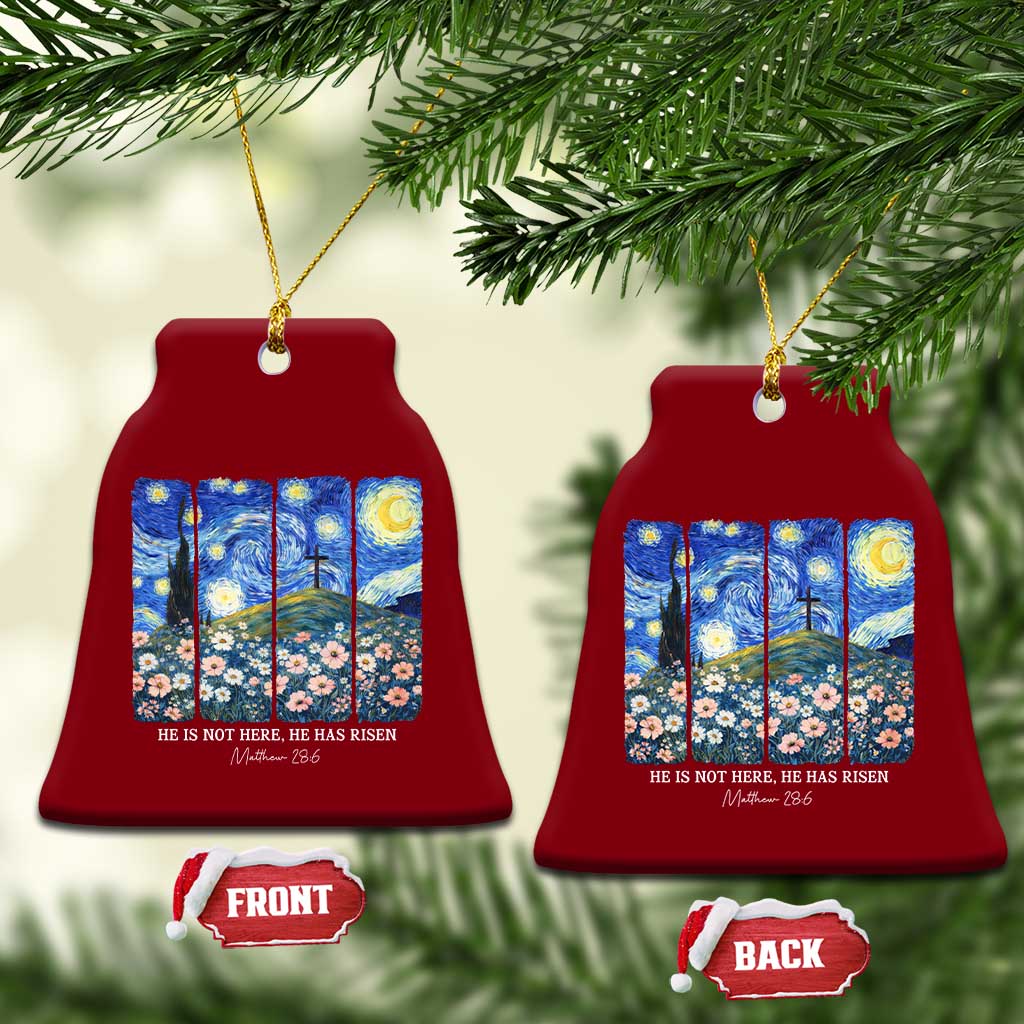 He is Risen Ceramic Ornament Christian Easter Starry Night Van Gogh TS14 Print Your Wear