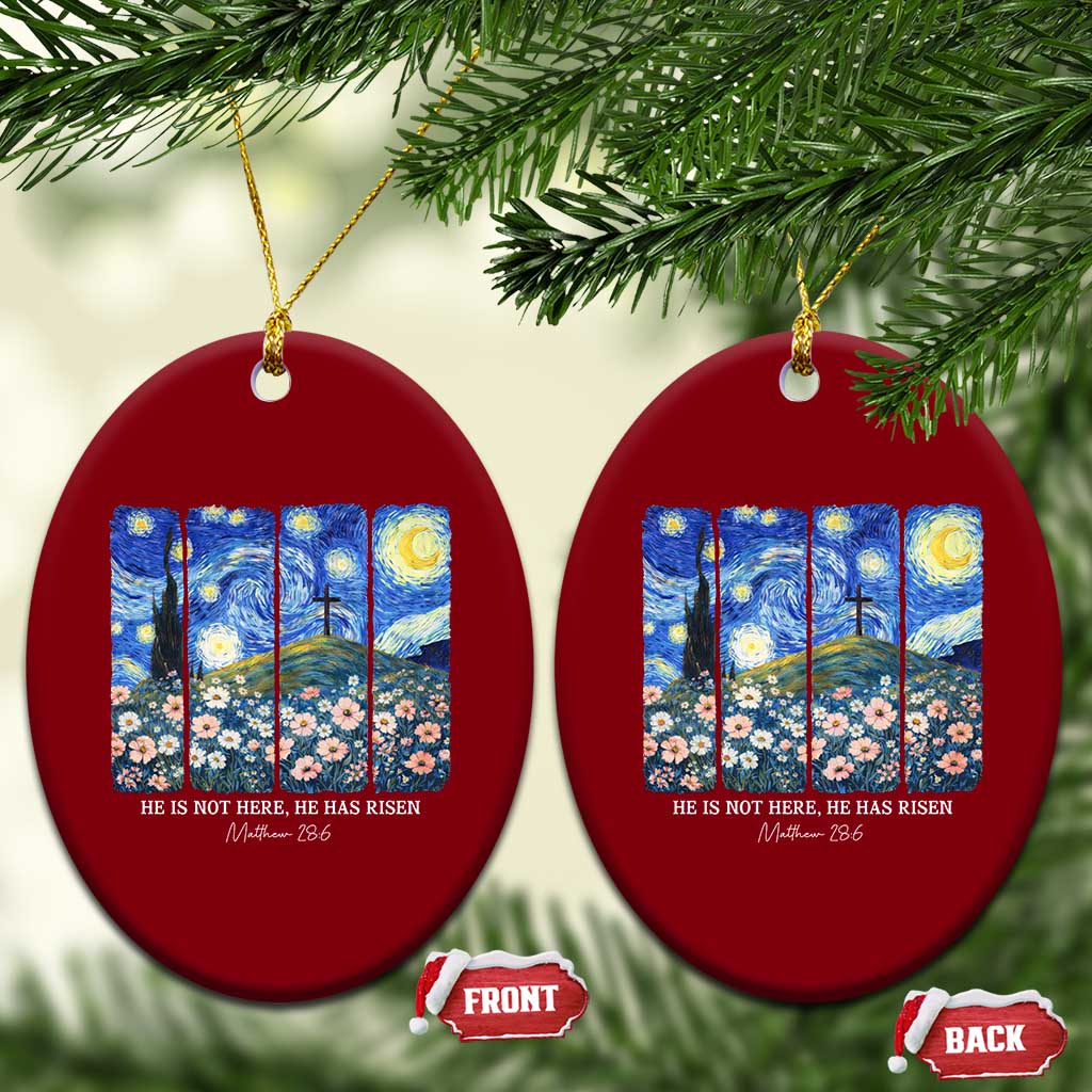 He is Risen Ceramic Ornament Christian Easter Starry Night Van Gogh TS14 Print Your Wear