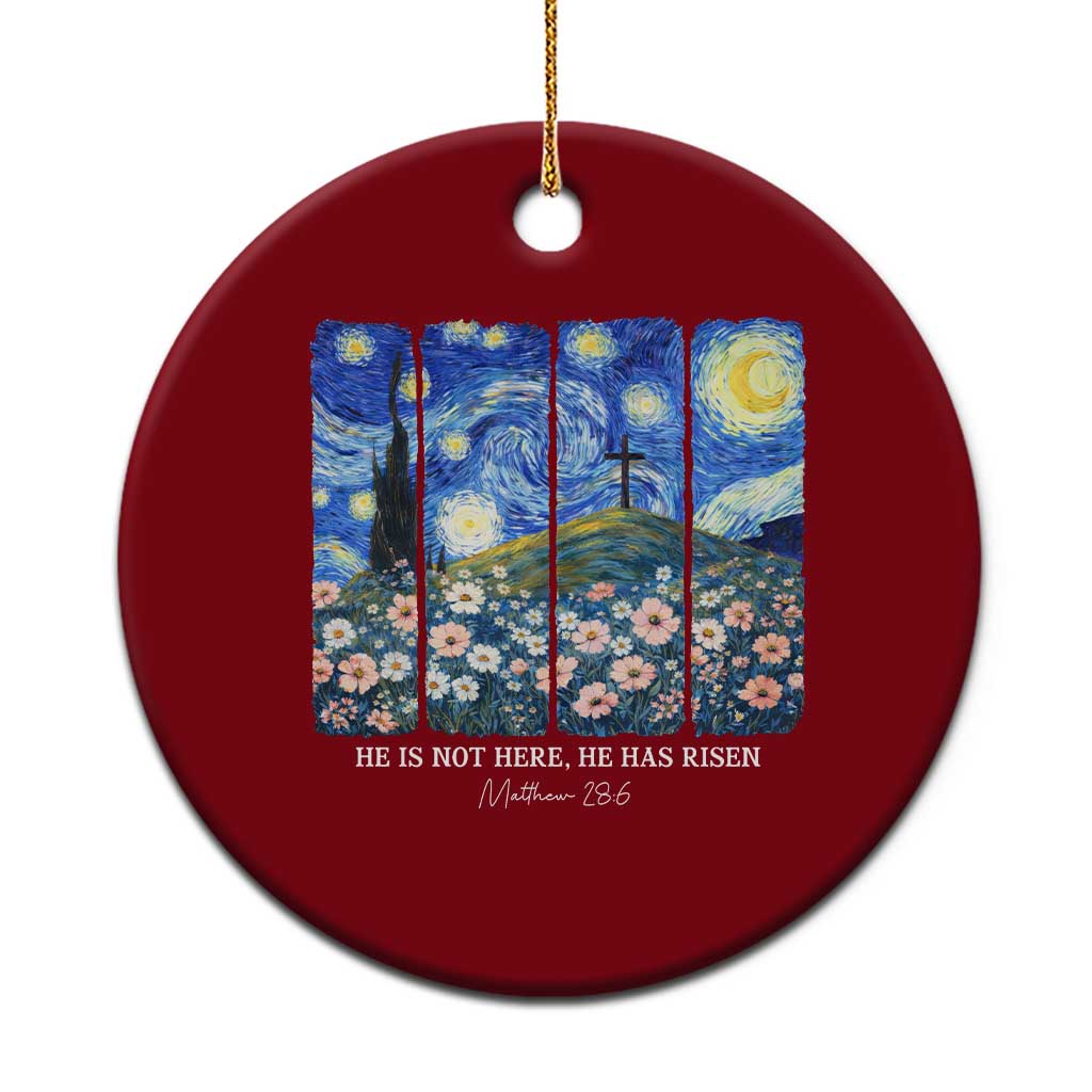 He is Risen Ceramic Ornament Christian Easter Starry Night Van Gogh TS14 1pc Red Print Your Wear