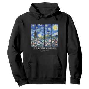 He is Risen Hoodie Christian Easter Starry Night Van Gogh TS14 Black Print Your Wear