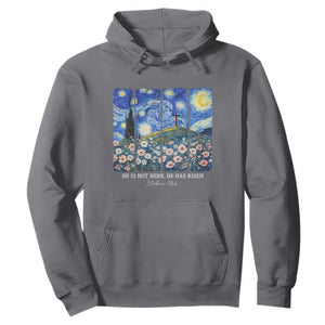 He is Risen Hoodie Christian Easter Starry Night Van Gogh TS14 Charcoal Print Your Wear