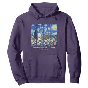 He is Risen Hoodie Christian Easter Starry Night Van Gogh TS14 Purple Print Your Wear