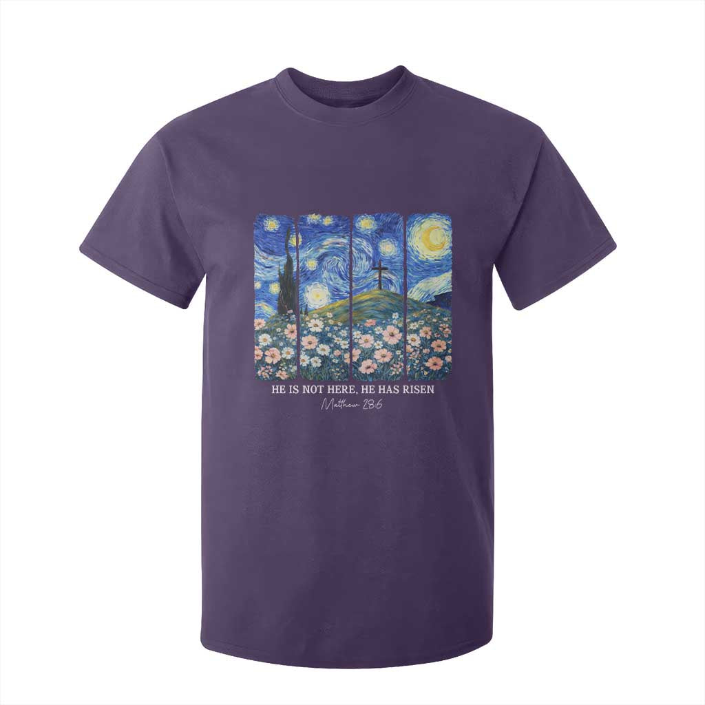 He is Risen T Shirt For Kid Christian Easter Starry Night Van Gogh TS14 Purple Print Your Wear