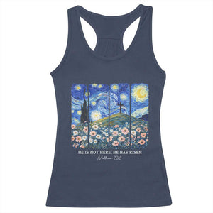 He is Risen Racerback Tank Top Christian Easter Starry Night Van Gogh TS14 Navy Print Your Wear