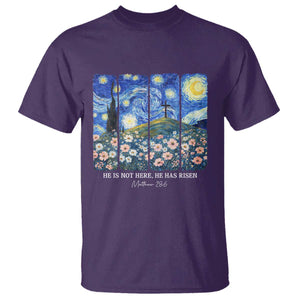He is Risen T Shirt Christian Easter Starry Night Van Gogh TS14 Purple Print Your Wear