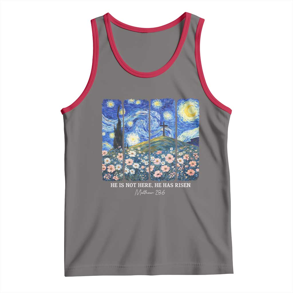 He is Risen Tank Top Christian Easter Starry Night Van Gogh TS14 Deep Heather Red Print Your Wear