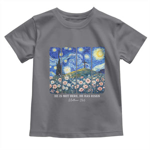 He is Risen Toddler T Shirt Christian Easter Starry Night Van Gogh TS14 Charcoal Print Your Wear