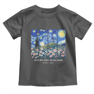He is Risen Toddler T Shirt Christian Easter Starry Night Van Gogh TS14 Dark Heather Print Your Wear