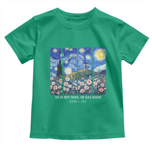 He is Risen Toddler T Shirt Christian Easter Starry Night Van Gogh TS14 Irish Green Print Your Wear
