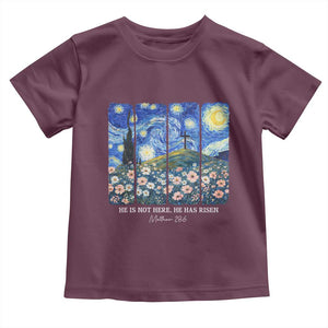 He is Risen Toddler T Shirt Christian Easter Starry Night Van Gogh TS14 Maroon Print Your Wear