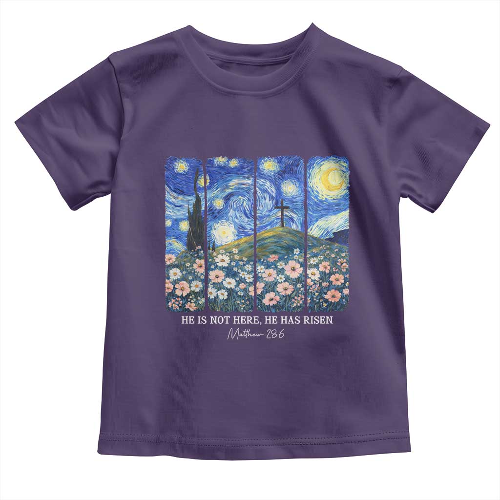 He is Risen Toddler T Shirt Christian Easter Starry Night Van Gogh TS14 Purple Print Your Wear