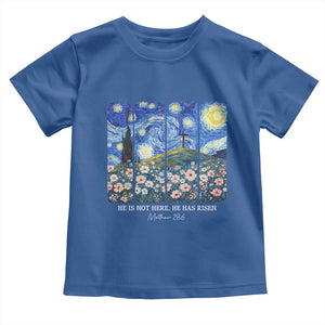 He is Risen Toddler T Shirt Christian Easter Starry Night Van Gogh TS14 Royal Blue Print Your Wear