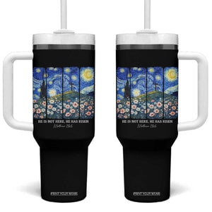 He is Risen Tumbler With Handle Christian Easter Starry Night Van Gogh TS14 One Size: 40 oz Black Print Your Wear
