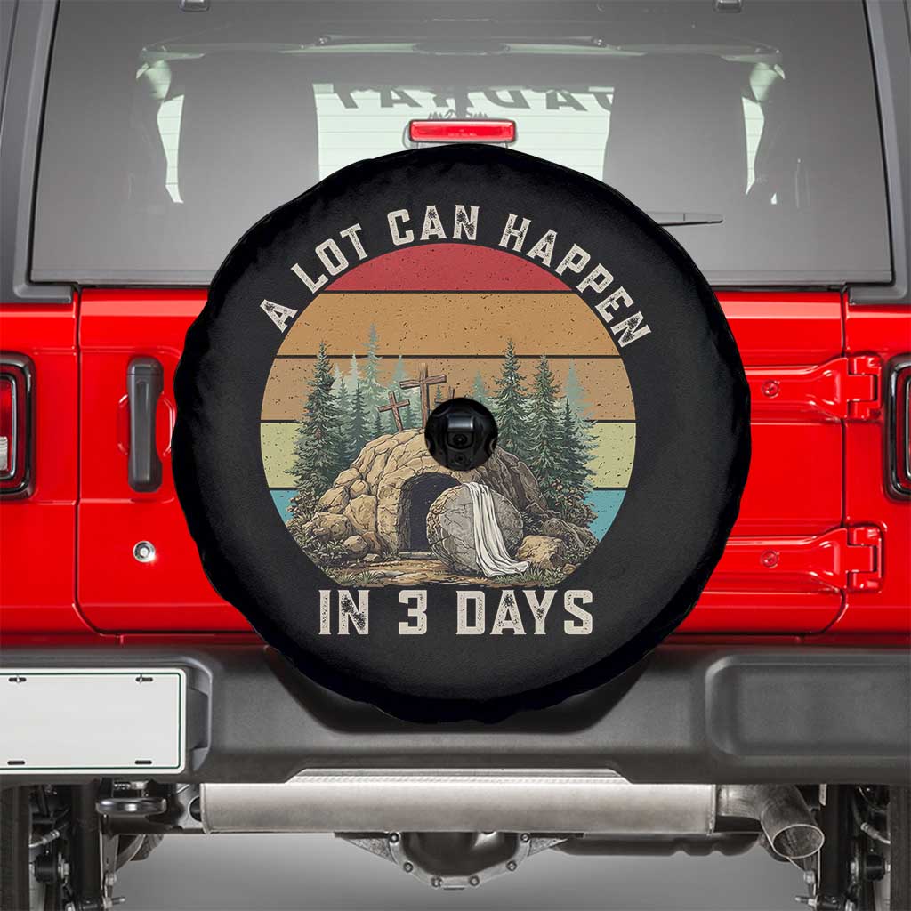 A Lot Can Happen in 3 Days Spare Tire Cover Christian Easter TS14 Black Print Your Wear