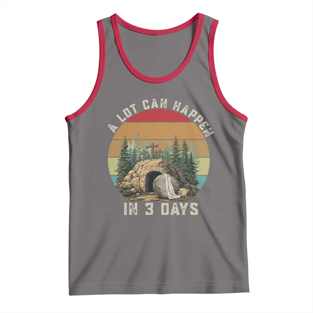 A Lot Can Happen in 3 Days Tank Top Christian Easter TS14 Deep Heather Red Print Your Wear