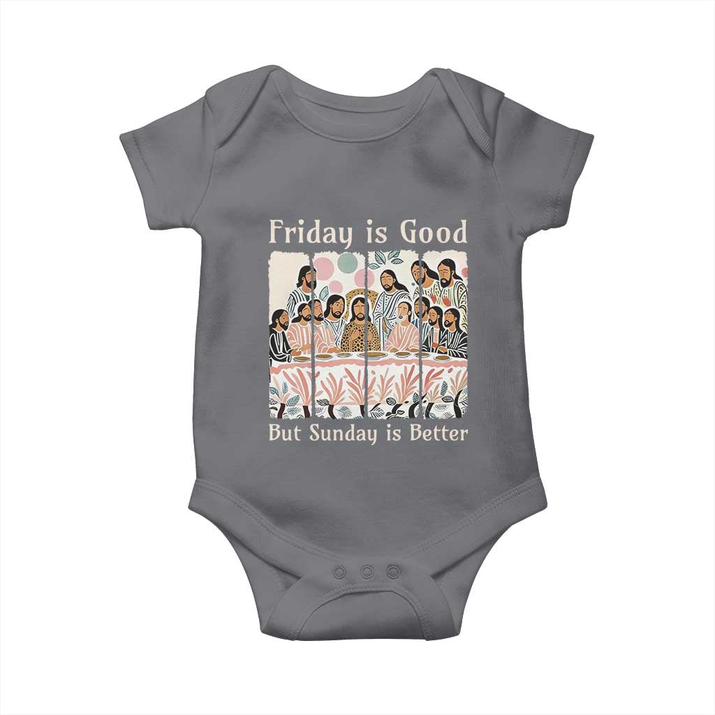 Friday is Good Sunday is Better Baby Onesie Christian Jesus Easter TS14 Charcoal Print Your Wear