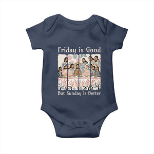 Friday is Good Sunday is Better Baby Onesie Christian Jesus Easter TS14 Navy Print Your Wear