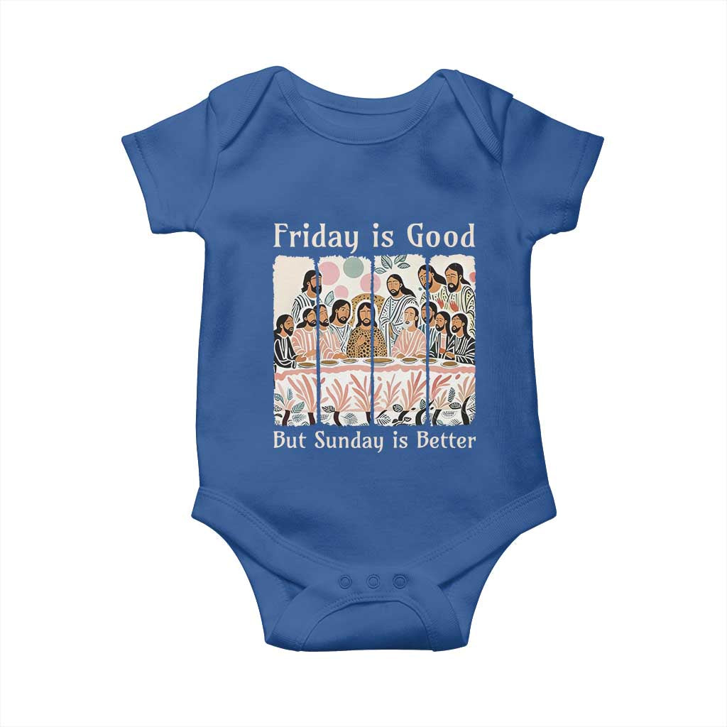 Friday is Good Sunday is Better Baby Onesie Christian Jesus Easter TS14 Royal Blue Print Your Wear
