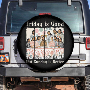Friday is Good Sunday is Better Spare Tire Cover Christian Jesus Easter TS14 No hole Black Print Your Wear
