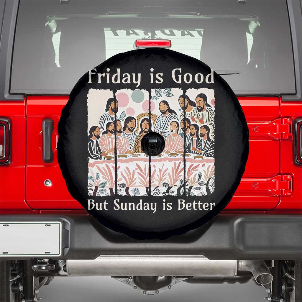 Friday is Good Sunday is Better Spare Tire Cover Christian Jesus Easter TS14 Black Print Your Wear