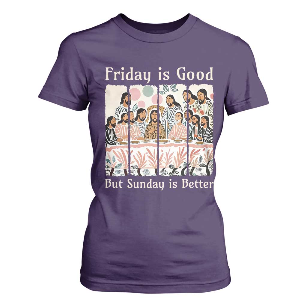 Friday is Good Sunday is Better T Shirt For Women Christian Jesus Easter TS14 Purple Print Your Wear