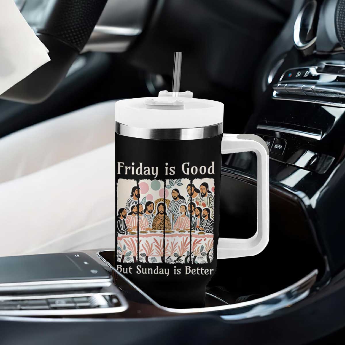Friday is Good Sunday is Better Tumbler With Handle Christian Jesus Easter TS14 Print Your Wear