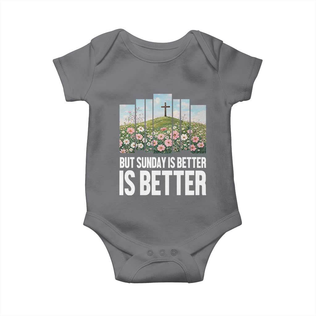 Friday is Good Sunday is Better Baby Onesie Christian Easter TS14 Charcoal Print Your Wear